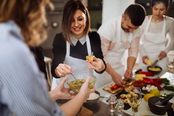 Cooking class at a Community Education course