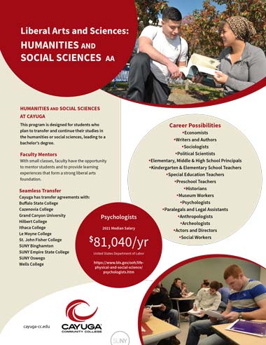 Cover image for the Liberal Arts & Sciences/Humanities & Social Sciences brochure