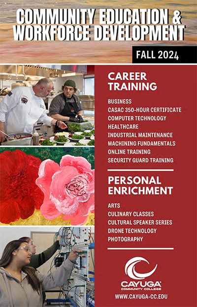 Cover artwork for the Fall 2024 Community Education and Workforce Development Course Catalog