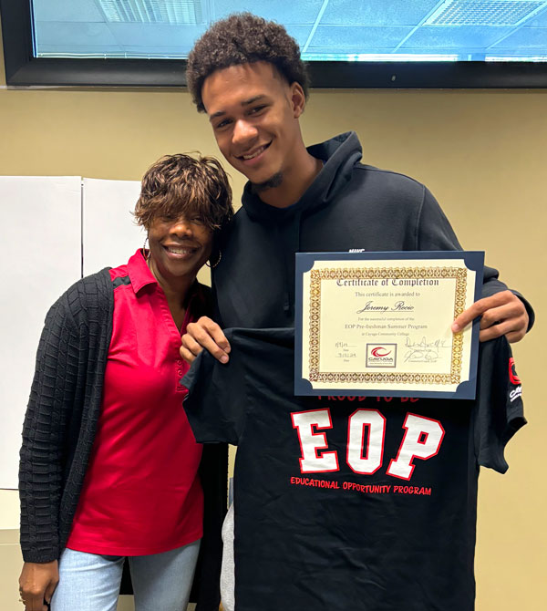 Program Director Debra Joseph-McEwen with an EOP Student