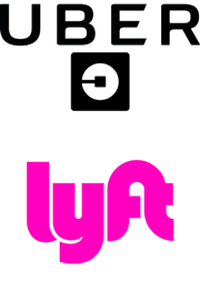 Logos for Uber and Lyft