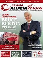 Cover image of the Cayuga Alumni Voices magazine, November 2015