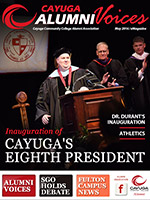 Cover image of the Cayuga Alumni Voices magazine, Spring 2016